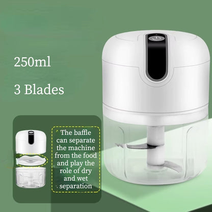 Electric Garlic Masher & Mini Meat Grinder - Portable USB Chopper for Effortless Cooking