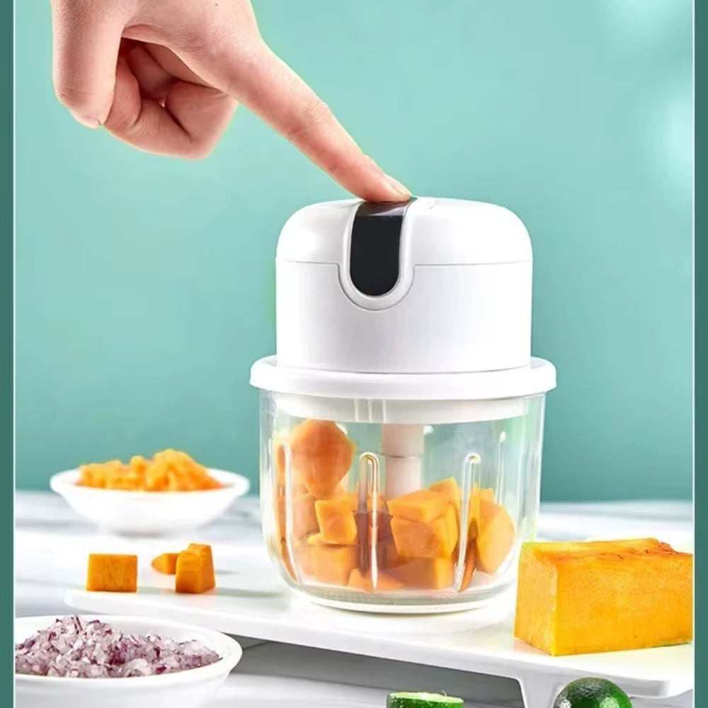 Electric Garlic Masher & Mini Meat Grinder - Portable USB Chopper for Effortless Cooking