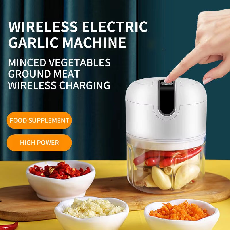 Electric Garlic Masher & Mini Meat Grinder - Portable USB Chopper for Effortless Cooking